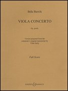 Bartok Concerto for Viola & Orchestra Op Posth.
