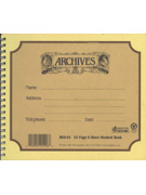 Archives 6-Stave Spiral-Bound Manuscript Book - 64 Pages