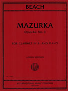 Beach Mazurka Op. 40 #3 - Clarinet & Piano