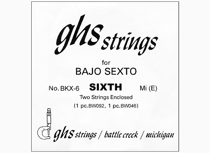 GHS BKX-6 Bajo Sexto 6th String Pair - Cuerdas Negras