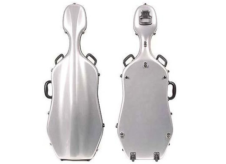 Eastman Fiberglass 4/4 Cello Case with Wheels - Silver