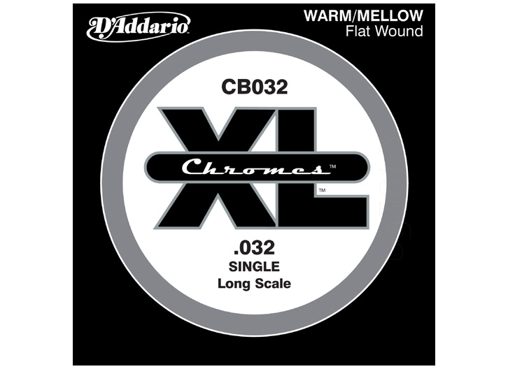 D'Addario CB032 Chromes Flat Wound Single Bass String .032