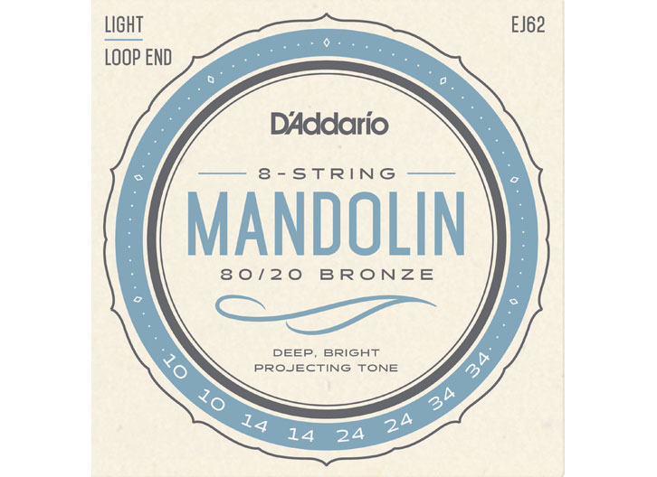 D'Addario EJ62 80/20 Bronze Mandolin String Set - Light .010-.034