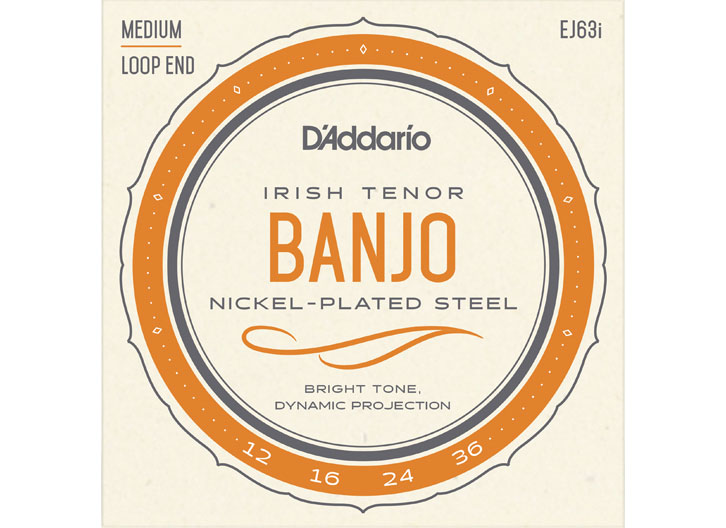 D'Addario EJ63I Nickel Wound Irish Tenor Banjo String Set - .012-.036
