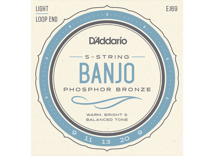D'Addario EJ69 Phosphor Bronze 5-String Banjo String Set - Light .009-.020