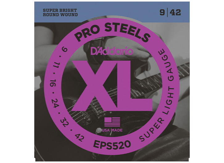 D'Addario EPS520 ProSteels Stainless Guitar String Set - Super Light .009-.042