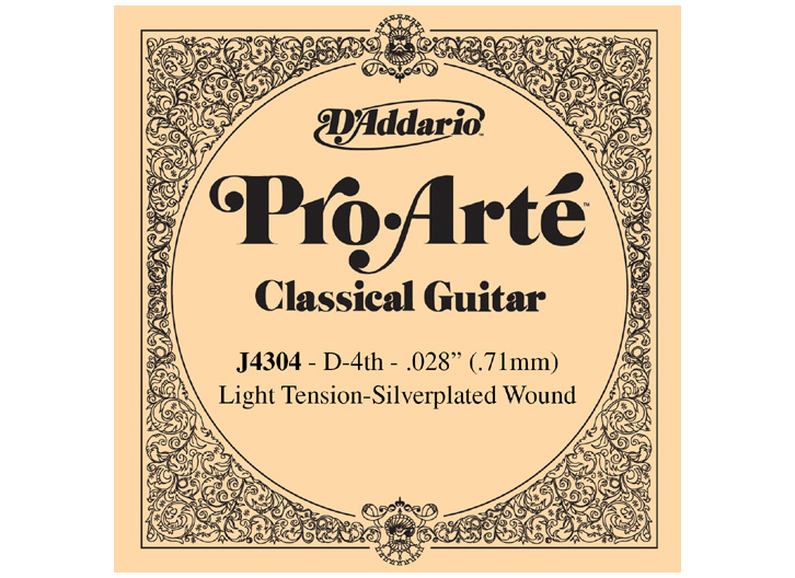 D'Addario Pro-Arte Single Wound Guitar D String - Light Tension