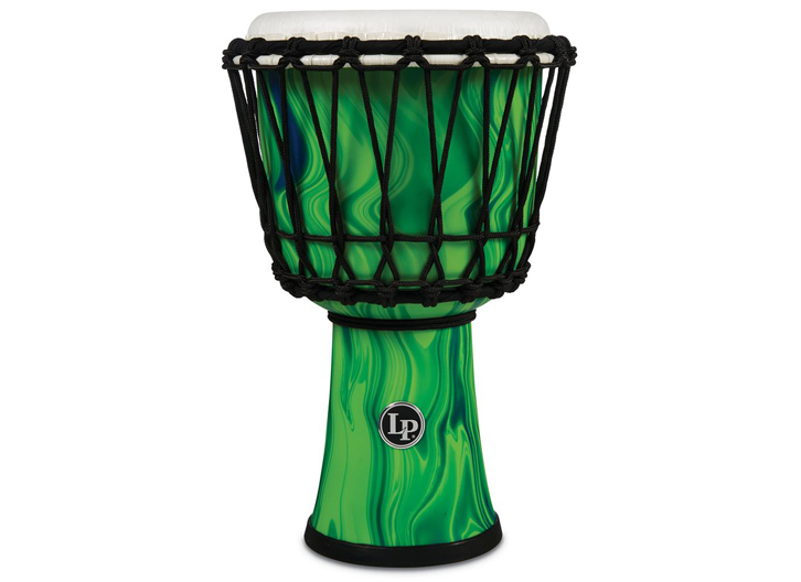 LP 7" Rope Tuned Circle Djembe with Perfect-Pitch Head - Green Marble
