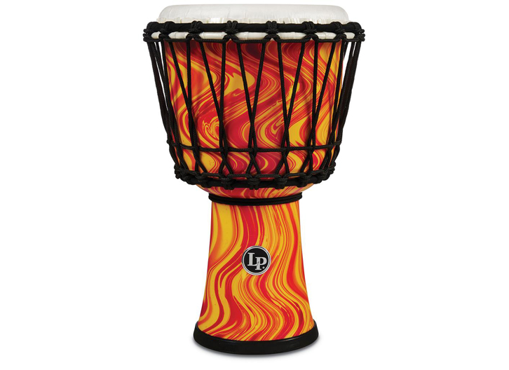 LP 7" Rope Tuned Circle Djembe with Perfect-Pitch Head - Orange Marble