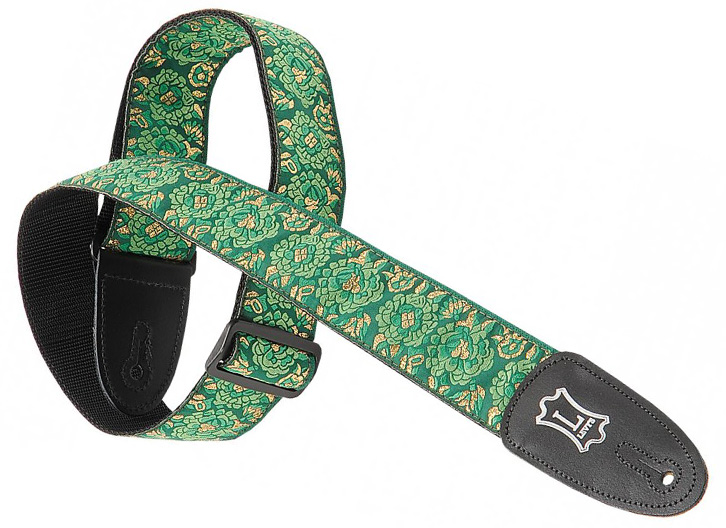 Levy's M8AS 2" Asian Jaquard Adjustable Guitar Strap - Green
