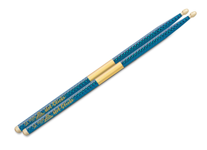 Hot Sticks Macrolus 5A Wood Tip Drum Stick Pair - Blue Snake