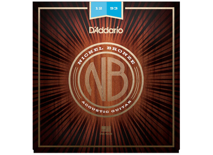 D'Addario NB1253 Nickel Bronze Acoustic Guitar String Set Light .012-.053