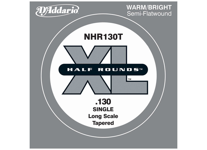 D'Addario NHR130T Half-Round .130" Taper-Wound Single Bass String