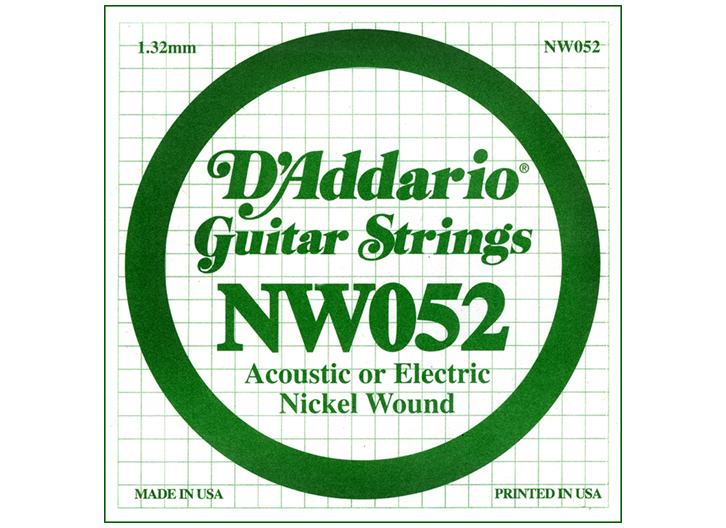 D'Addario NW052 Nickel Wound .052" Single Guitar String