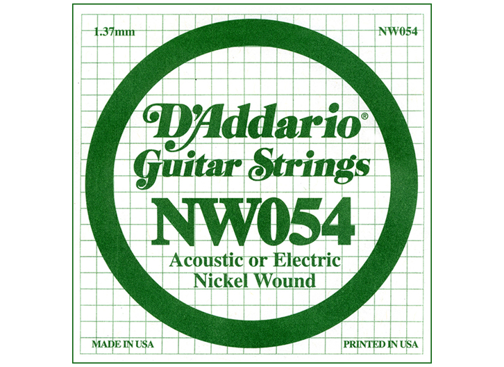 D'Addario NW054 Nickel Wound .054" Single Guitar String