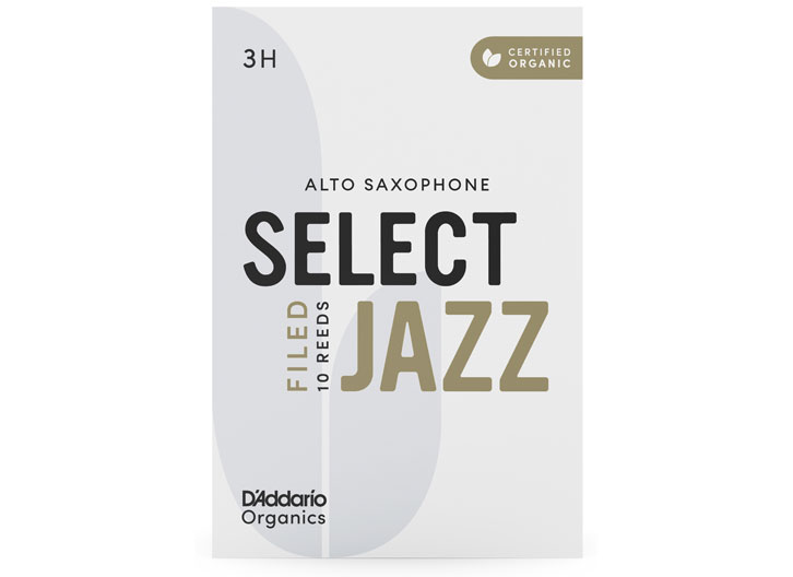 D'Addario Organic Select Jazz Filed Alto Saxophone Reeds - #3H (10-Pack)