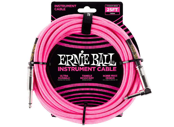 Ernie Ball Cloth Jacketed Instrument Cable 25' - Black