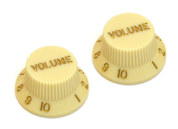 Allparts PK-0154-048 Vintage Strat Style Volume Knobs (2) - Cream