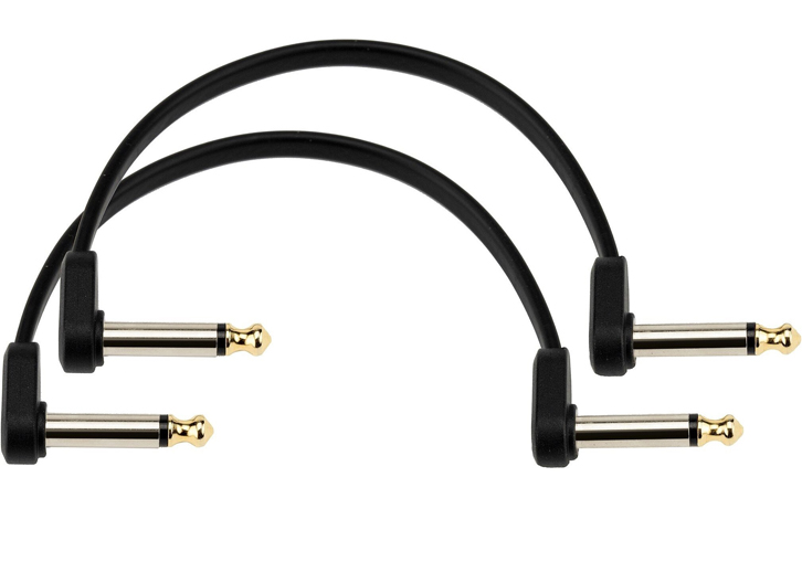 D'Addario Custom Series Flat Patch Cable 2 Pack - 6" w/Right Angle