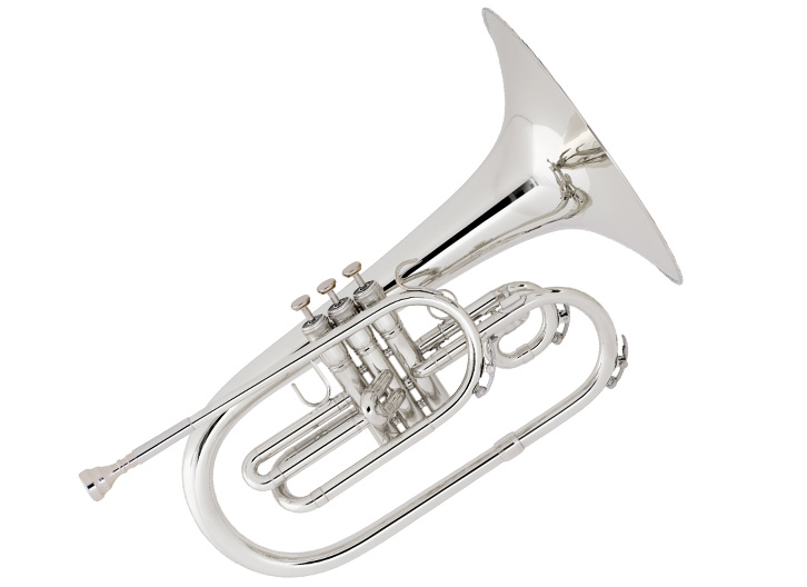 King 1121SP Ultimate Series F Marching Mellophone - Silver Plated